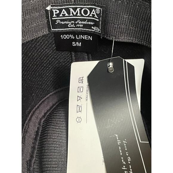 Pamoa fedora premium headwear 100% Linen s/m black new with tags unisex - Picture 7 of 8